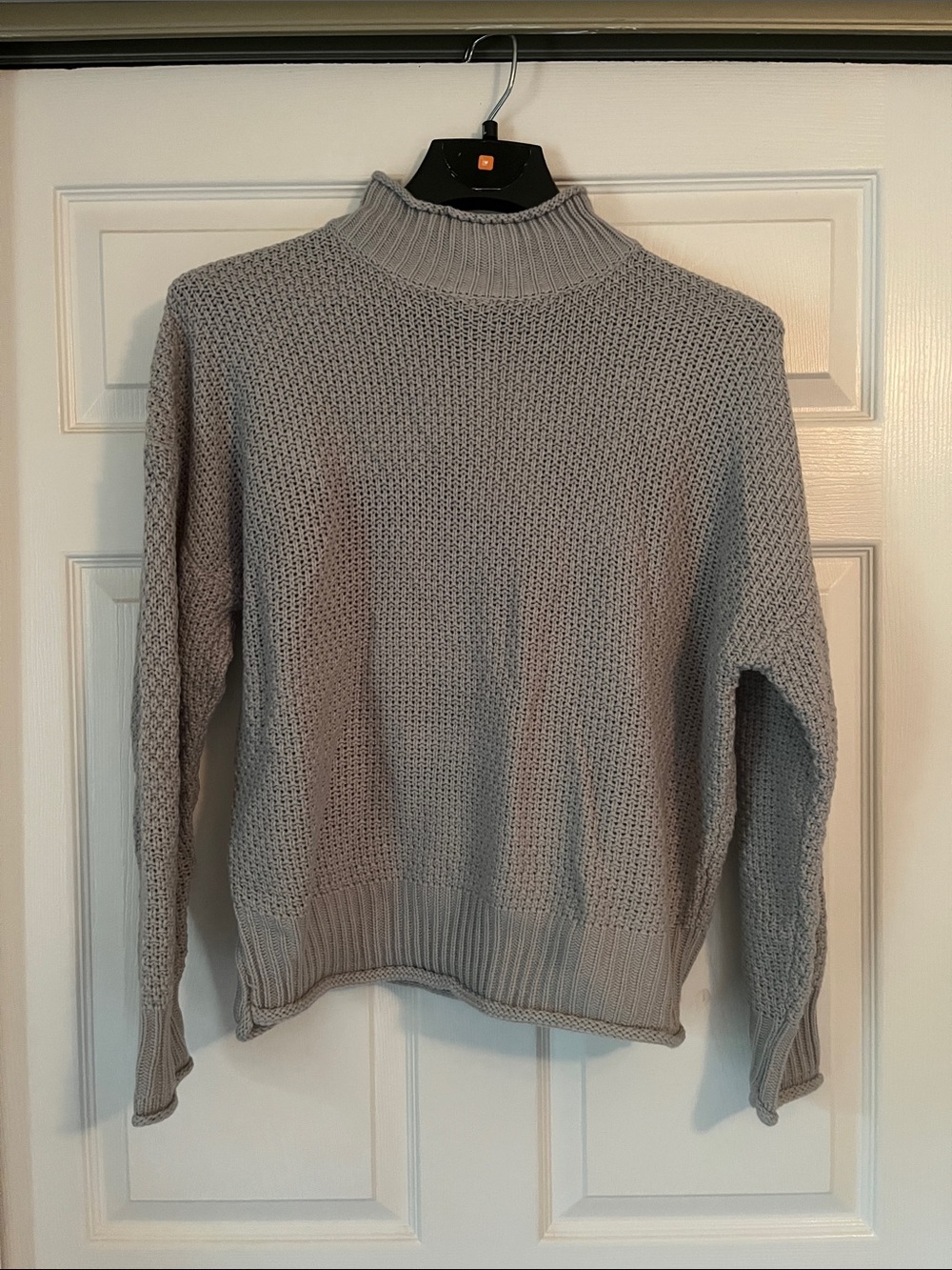 Cozy Light Gray Mock Turtleneck Sweater